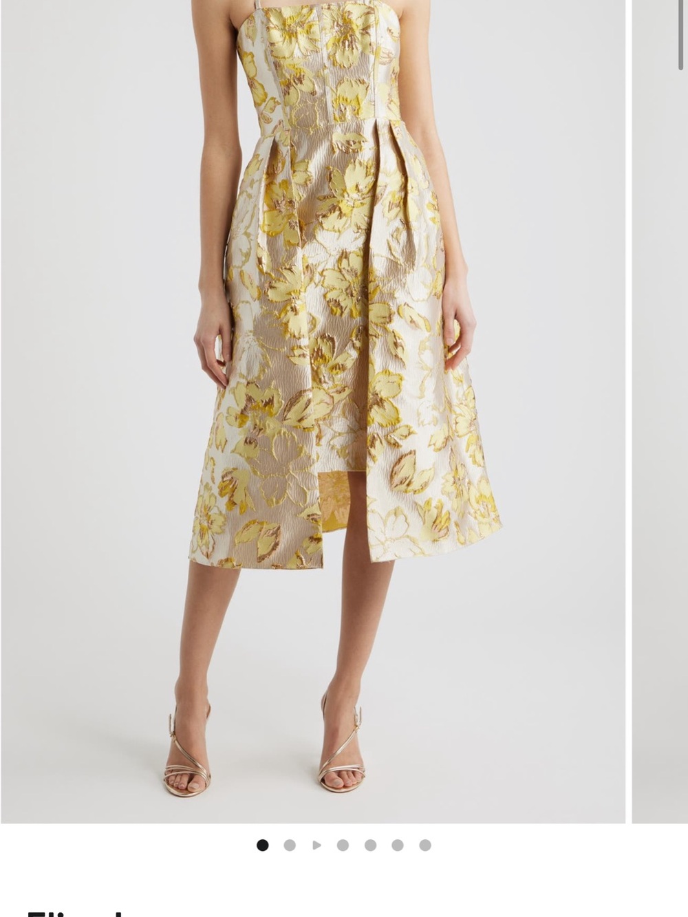 Eliza J Gold Floral Jacquard Midi Dress - Picture 2 of 3